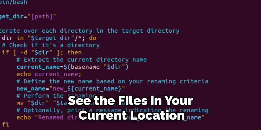 See the Files in Your 
Current Location