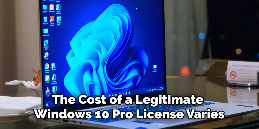 The Cost of a Legitimate 
Windows 10 Pro License Varies